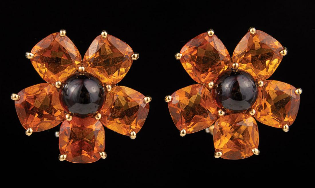 Mish New York Gold, Citrine and Garnet Earrings (1 of 2)