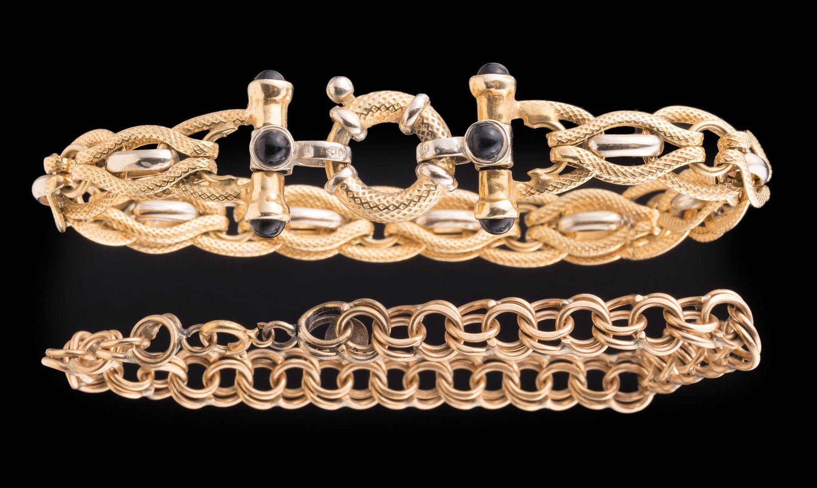Two 14 kt. Yellow Gold Flexible Bracelets (1 of 1)