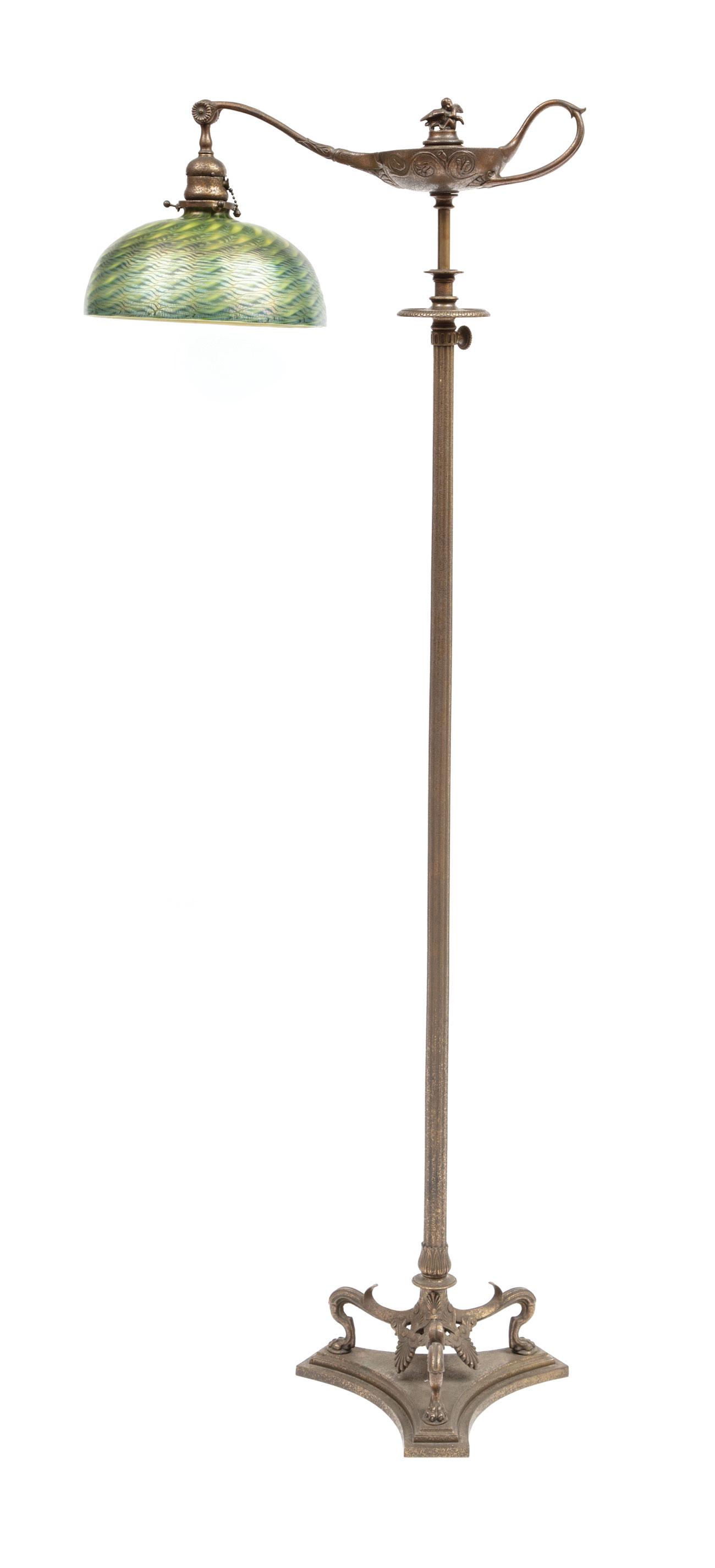 Tiffany Bronze, Favrile Glass Aladdin Floor Lamp (1 of 8)