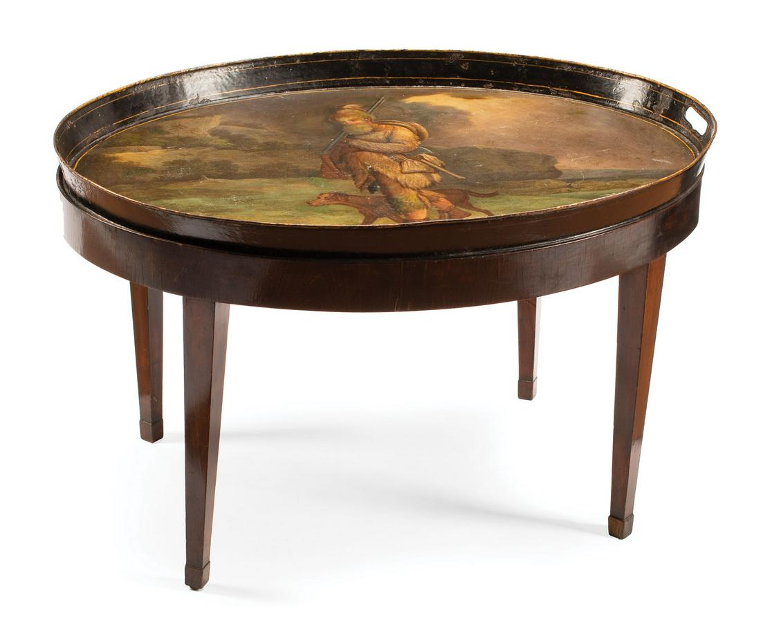 English or Continental Tole Peinte Tray on Stand (1 of 3)