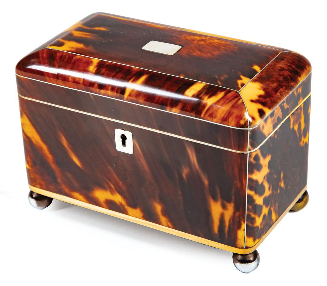 George III Tortoiseshell Tea Caddy (1 of 4)