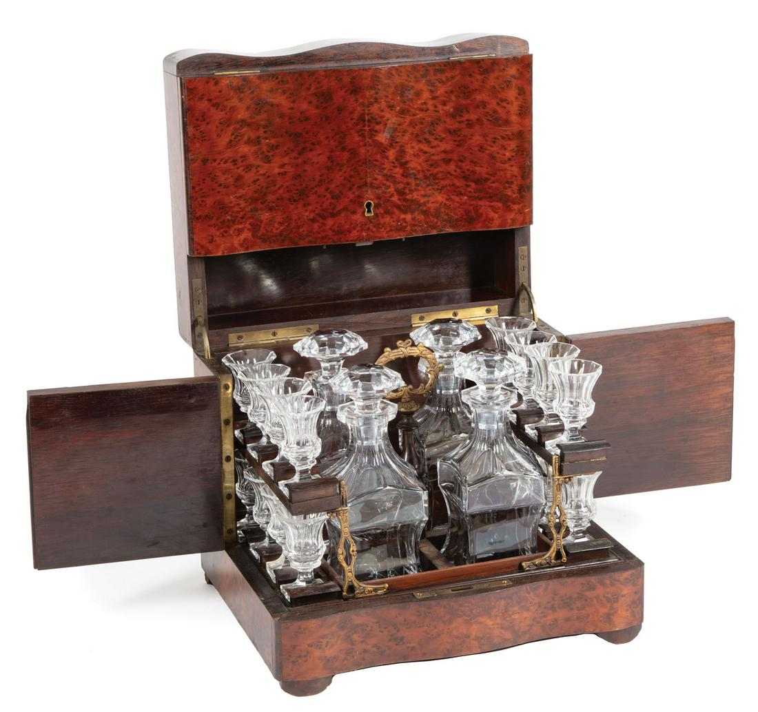 Antique French Burled Wood Cave a Liqueur (1 of 7)