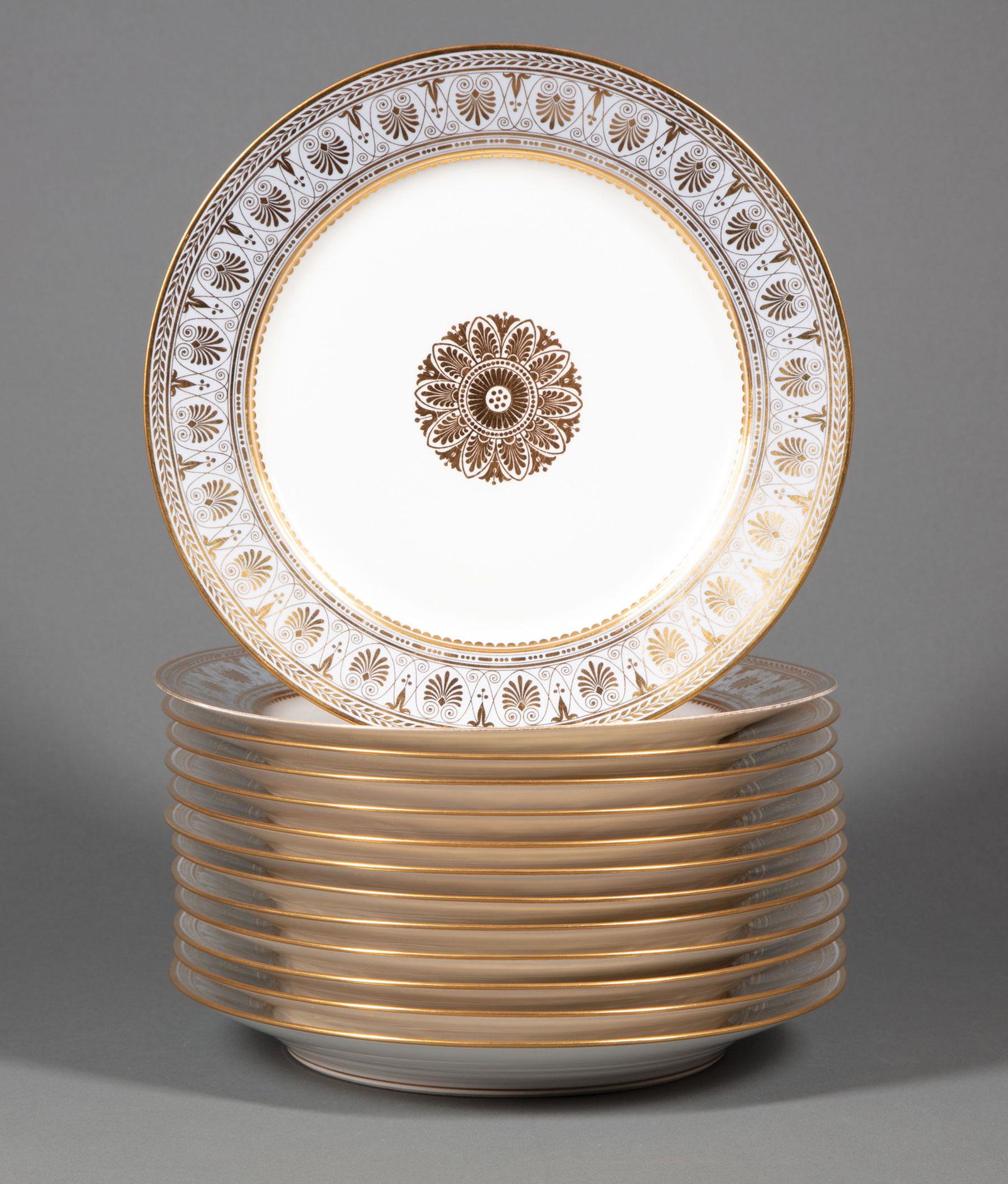 Thirteen French Sevres Gilt and "Bleu Agate" Porcelain (1 of 3)