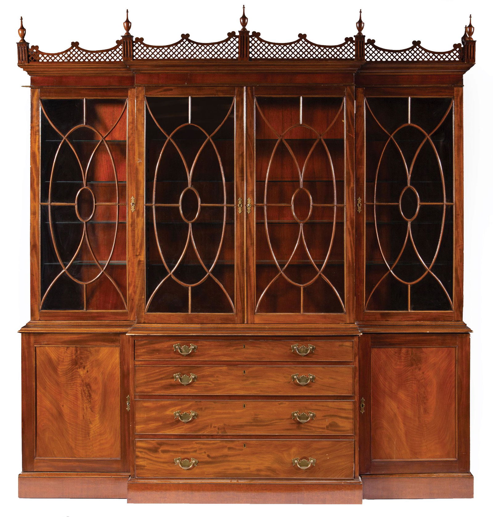 Georgian Mahogany Breakfront Bookcase (1 of 1)