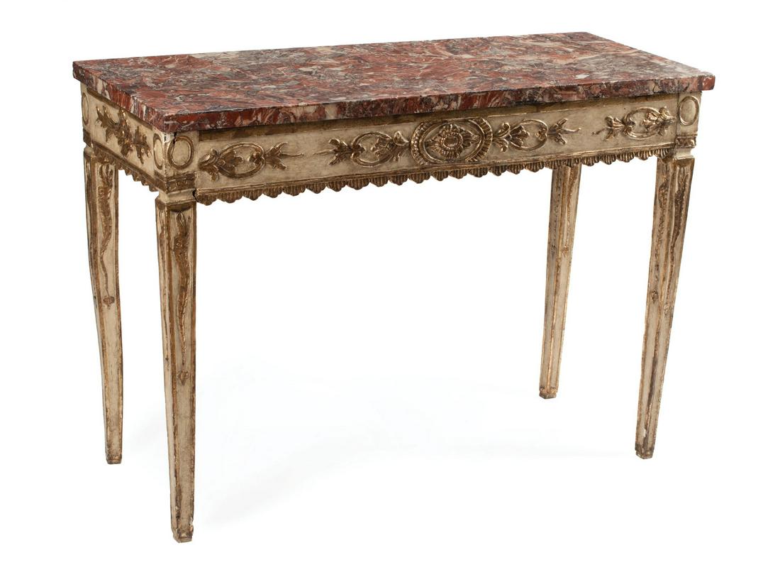 Neoclassical-Style Painted, Parcel Gilt Console (1 of 3)