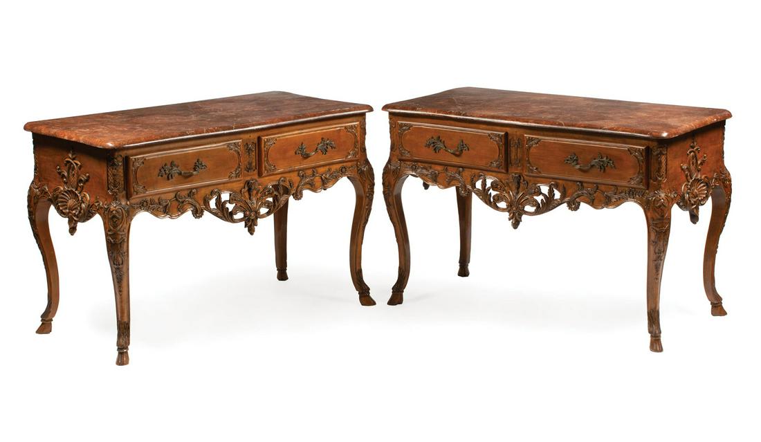 Pair of French Provincial-Style Consoles (1 of 5)