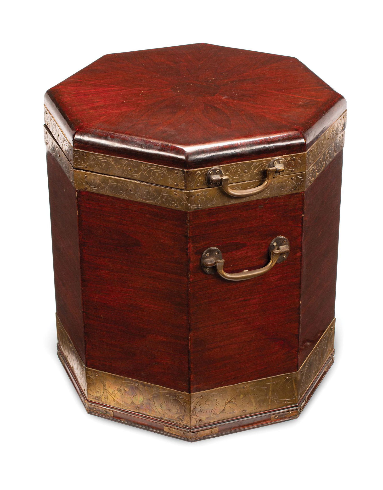 English Brass-Mounted Mahogany Octagonal Box (1 of 5)