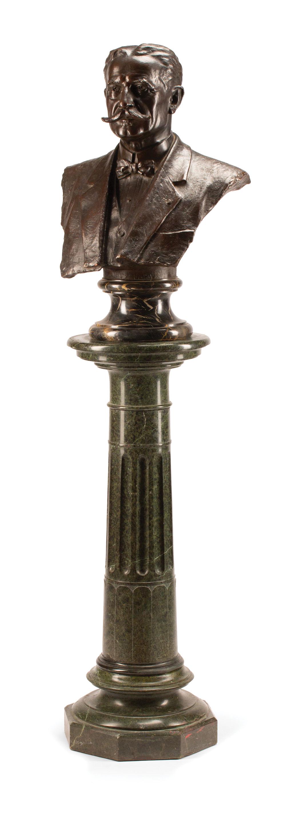 French Bronze Bust of a Gentleman on Marble Base (1 of 6)