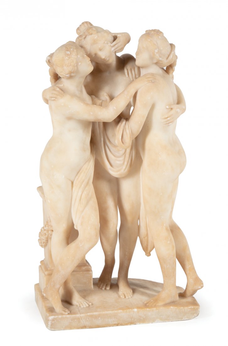 Italian Carved Alabaster Group "The Three Graces" (1 of 3)