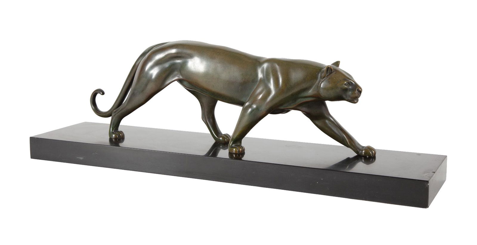 Art Deco Patinated Bronze Figure of a Panther (1 of 2)