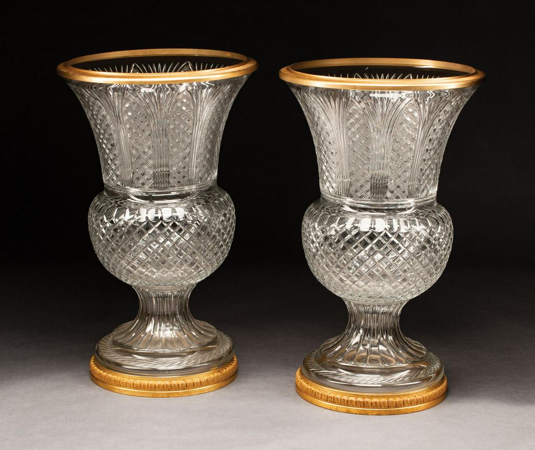 Gilt Bronze-Mounted Cut Glass Urns (1 of 4)