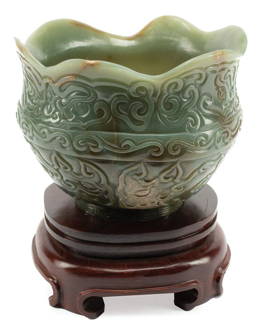 Chinese Celadon and Russet Jade Bowl (1 of 7)