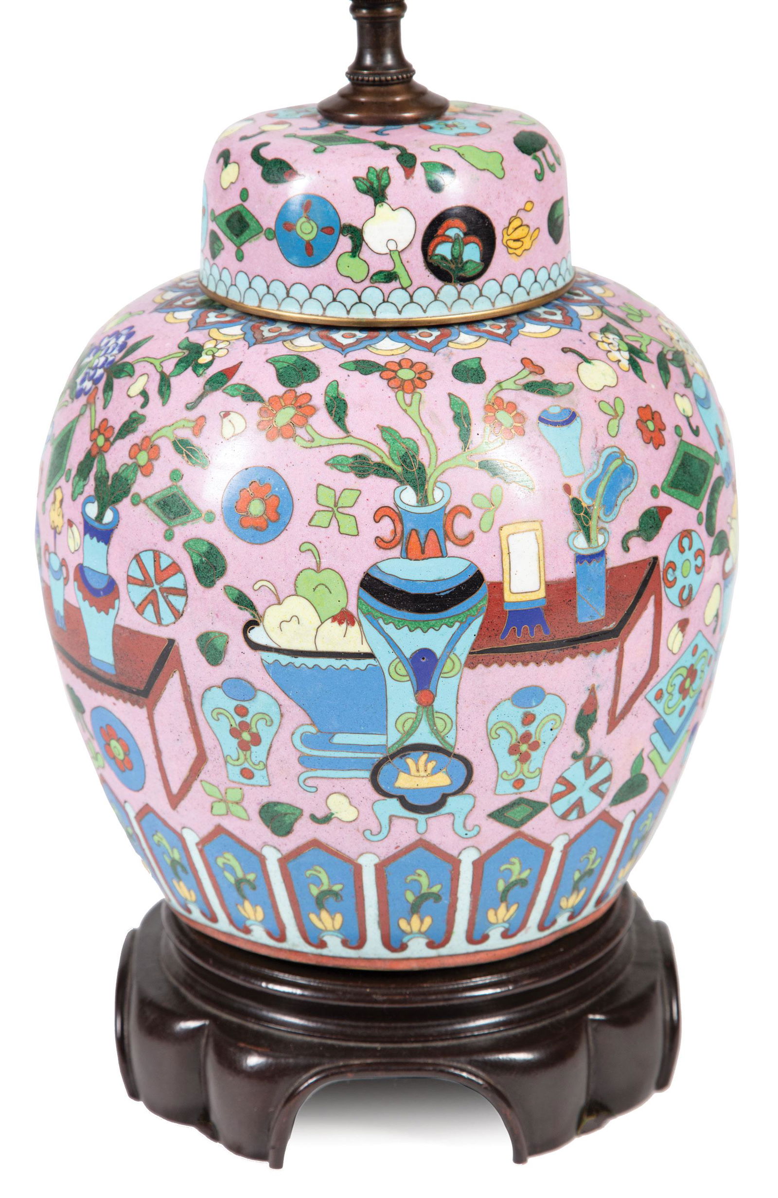 Chinese Cloisonne Enamel Covered  Jar (1 of 2)