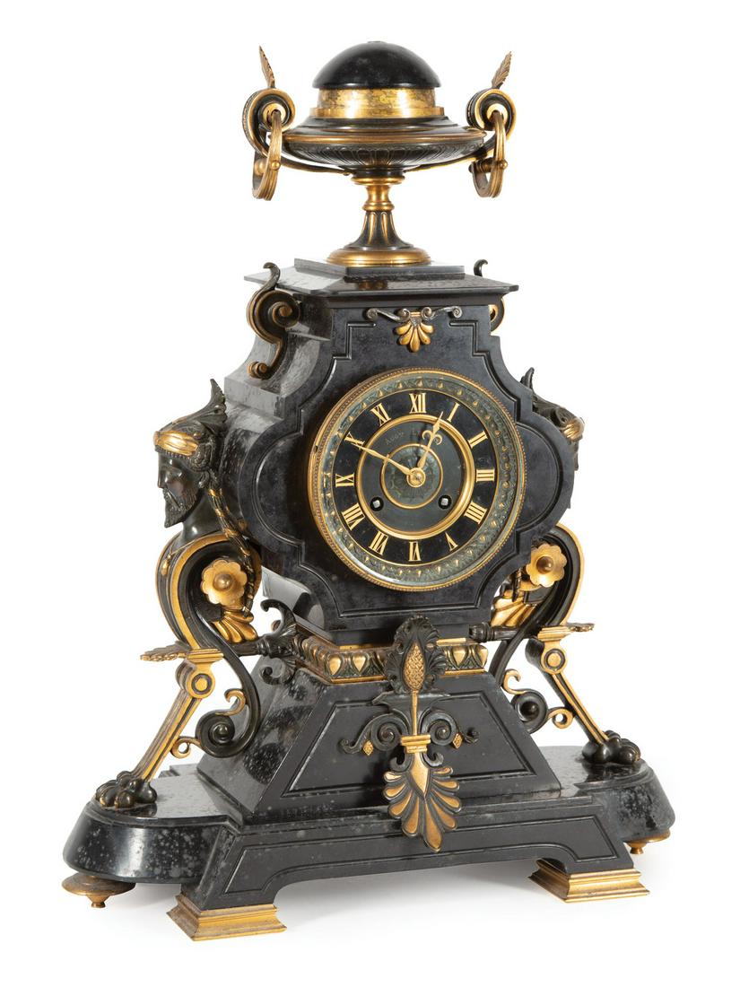 French Bronze-Mounted Marble Mantel Clock (1 of 3)