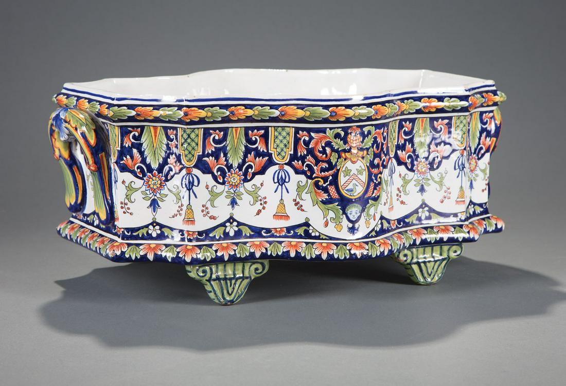 French Faience Jardiniere (1 of 2)