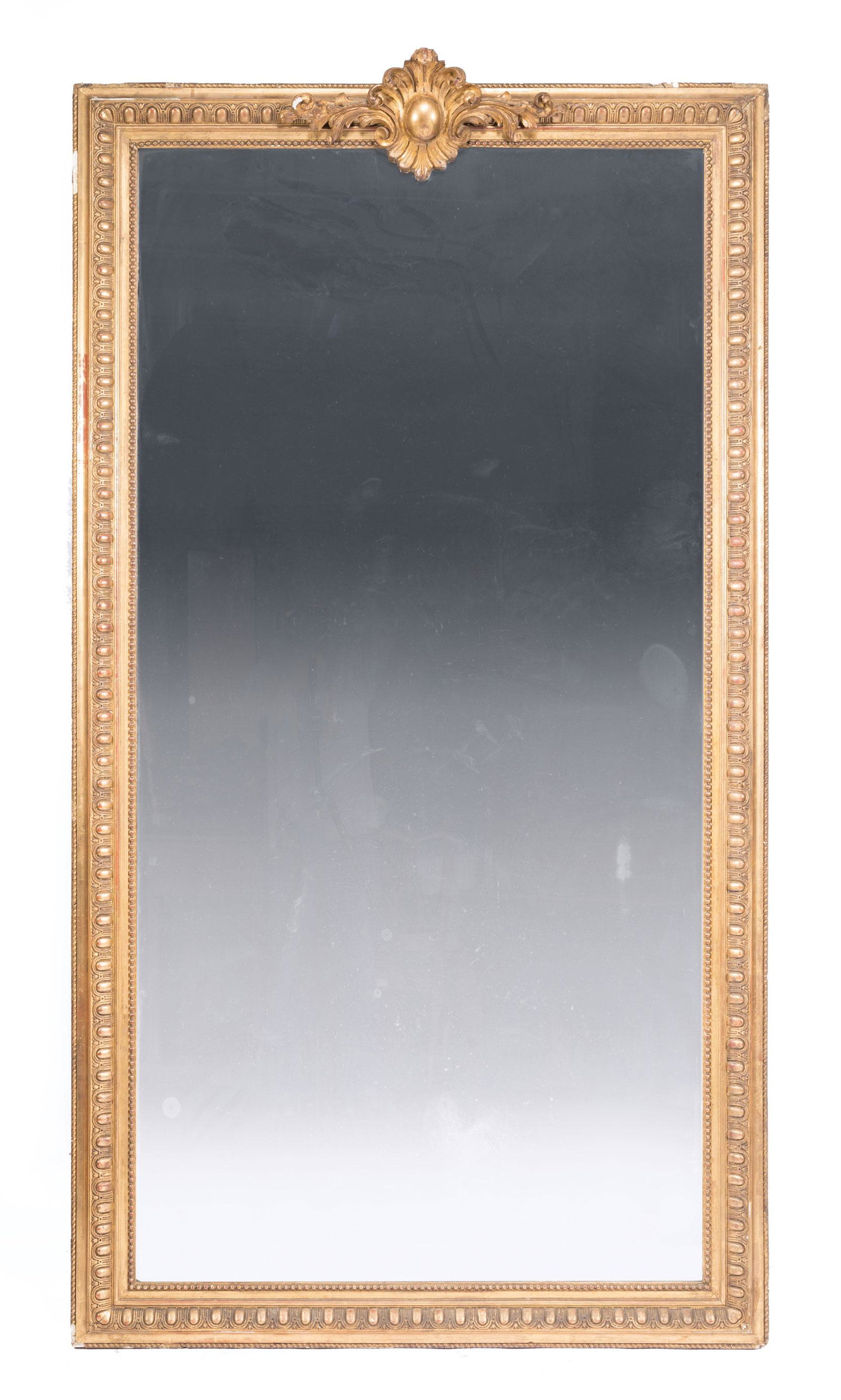 Continental Carved Giltwood Overmantel Mirror (1 of 1)