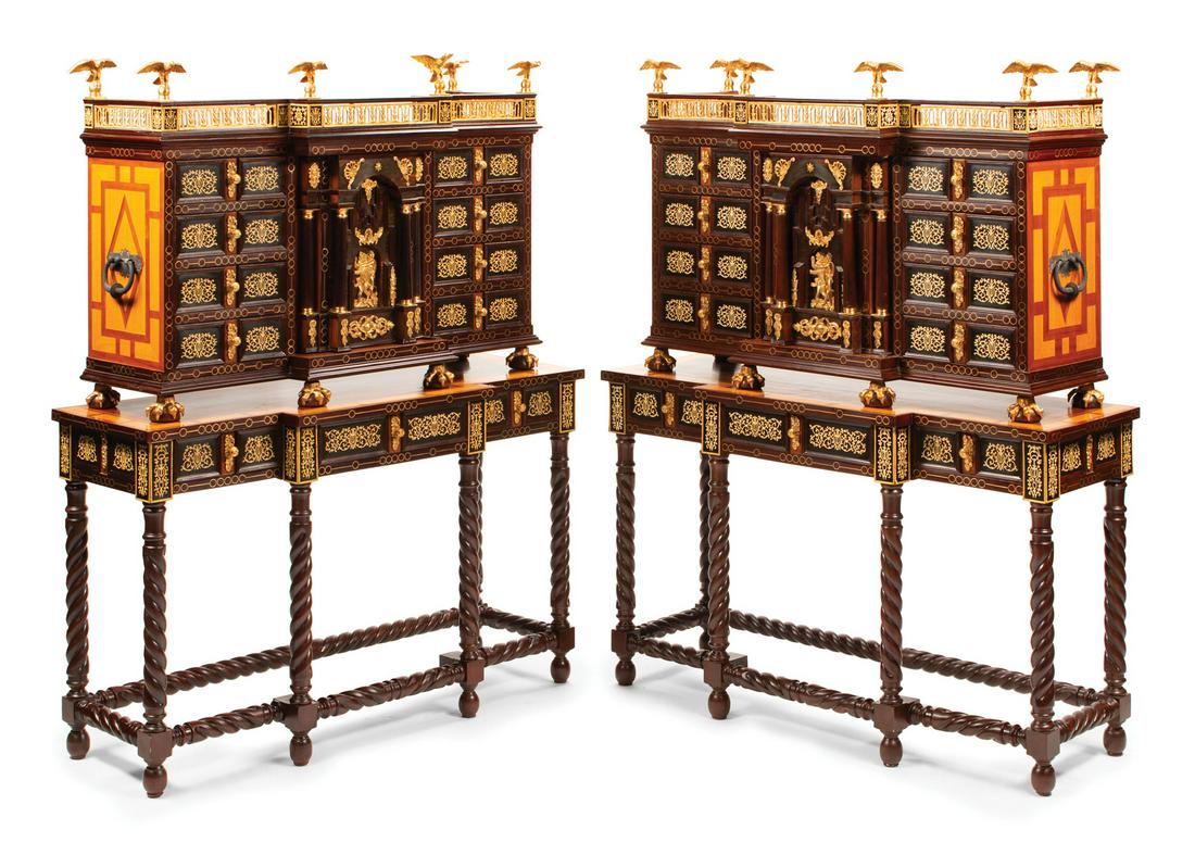 Pair Spanish Bronze-Mounted Varguenos on Stand (1 of 8)