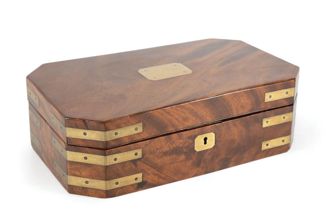 George III Brass-Mounted Mahogany Jewelry Casket (1 of 2)