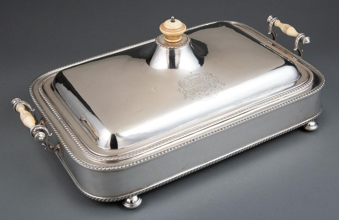 Old Sheffield Plate Entree Dish, Warming Stand (1 of 4)