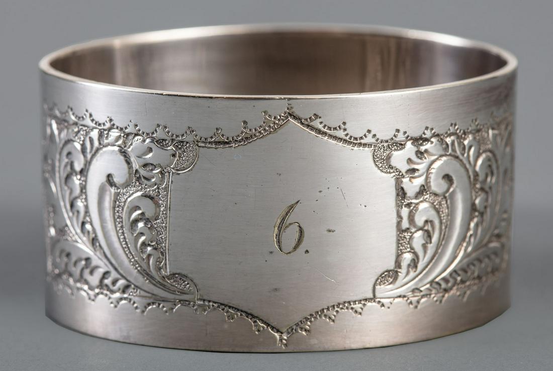 Six Antique English Silverplate Napkin Rings (1 of 3)