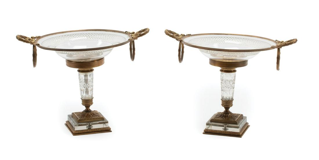 French Cut Crystal and Bronze Dore Compotes (1 of 3)