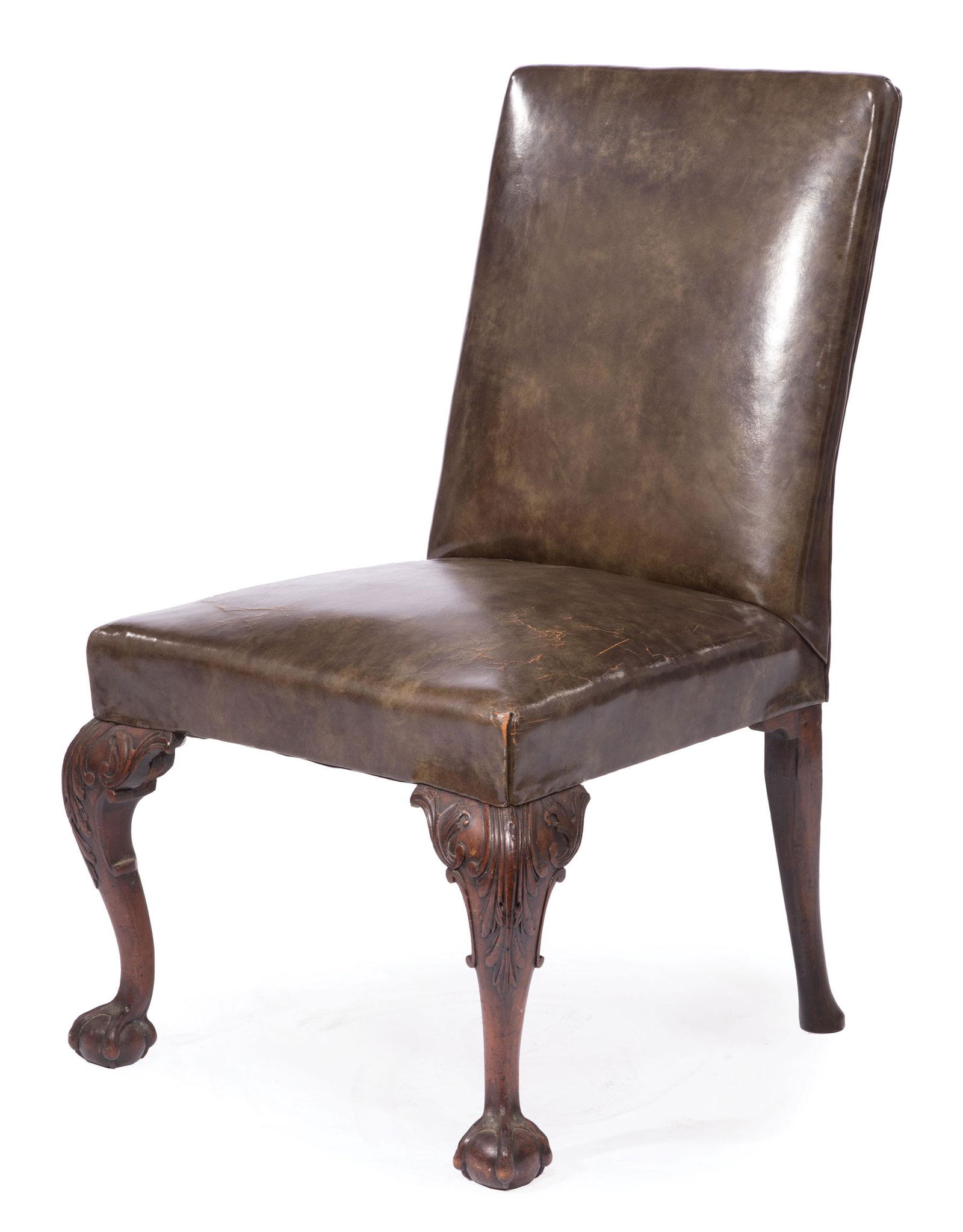 Chippendale Carved Mahogany Back Stool (1 of 2)