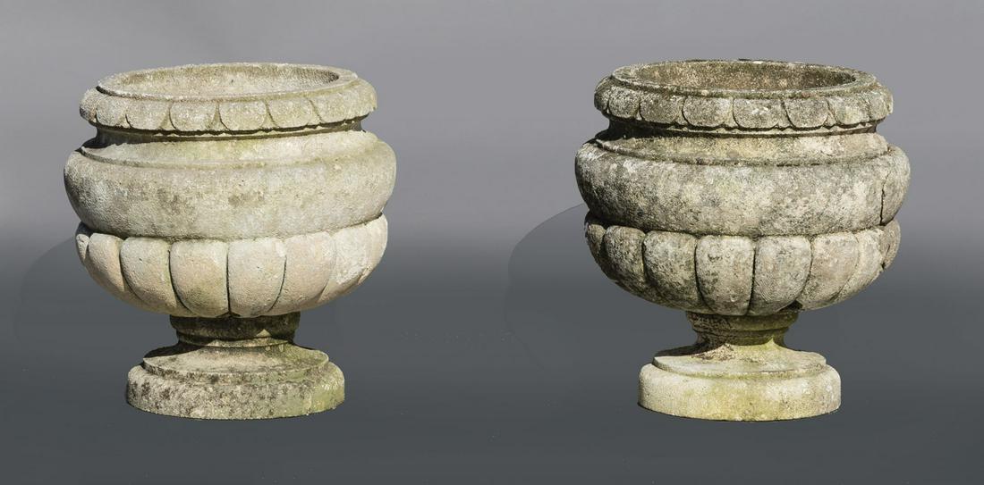 Pair of Italian Cast Stone Urns (1 of 1)