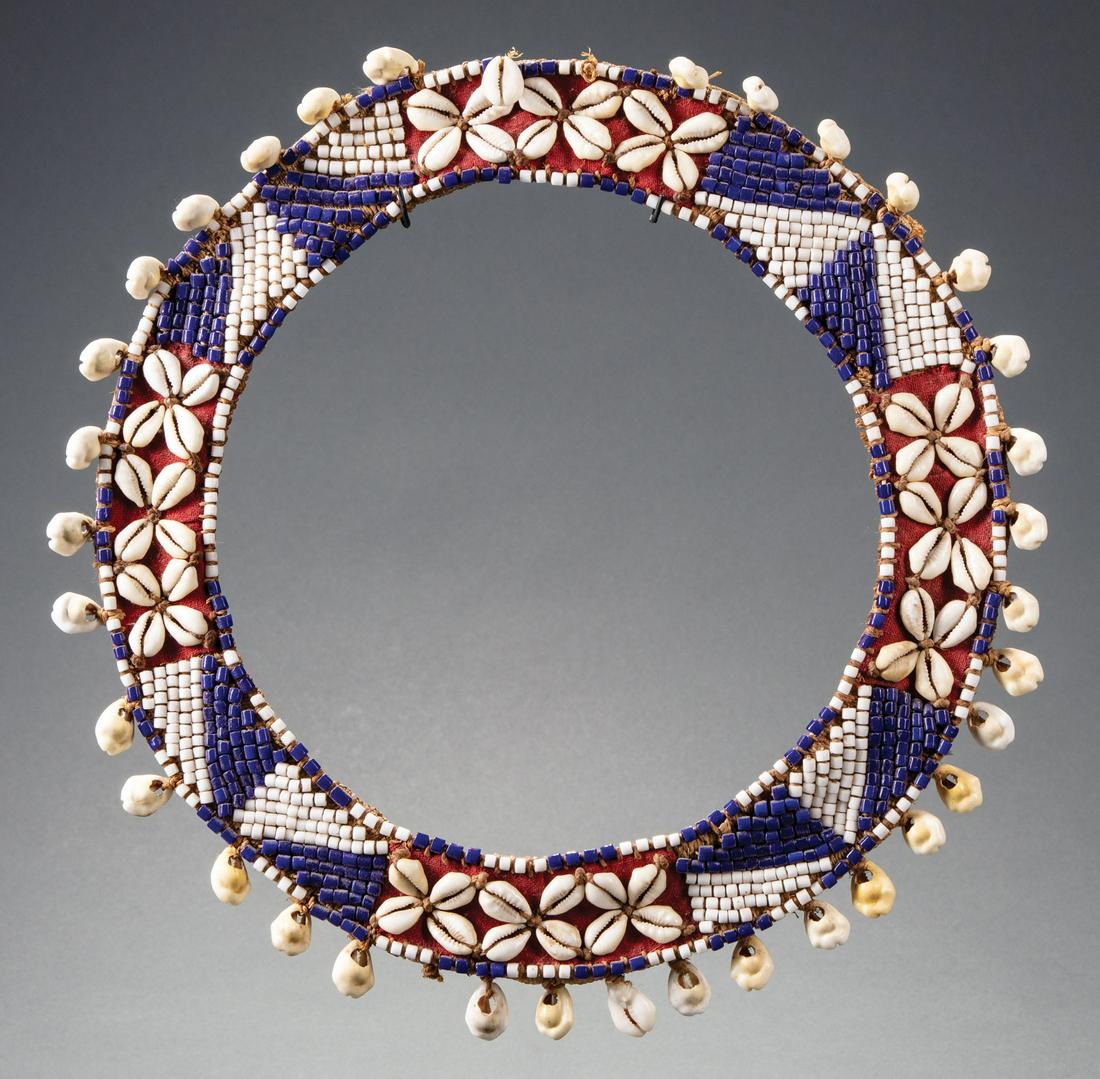 African Cowrie Shell Embellished Beaded Necklace (1 of 1)