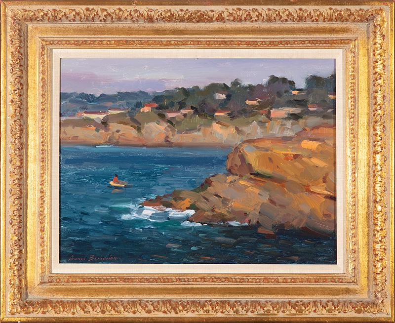 Ovanes Berberian (Armenian/American, b. 1951): Ovanes Berberian (Armenian/American, b. 1951) , "La Jolla", oil on board, signed lower left, inscribed with artist name and titled en verso, 12 in. x 16 in., framed . Condition: Scattered light surfac