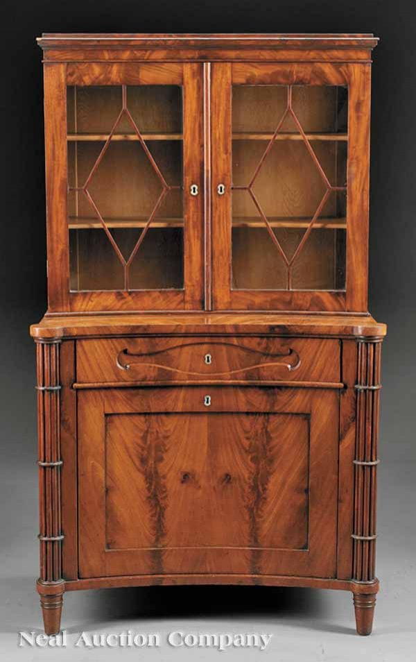 Continental Figured Walnut Bookcase