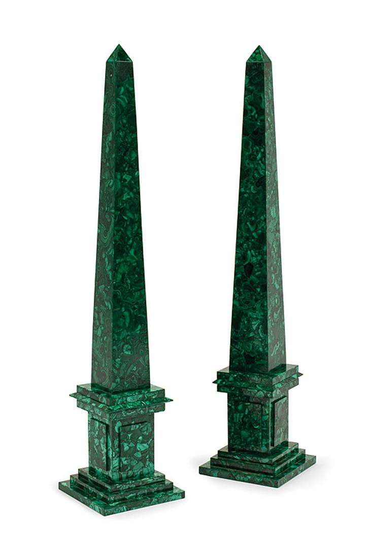 Pair of Malachite Obelisks (1 of 3)