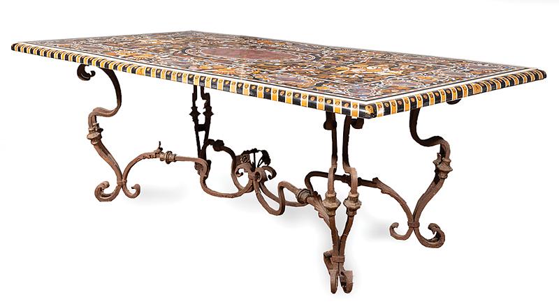 Italian Pietra Dura and Wrought Iron Table (1 of 10)