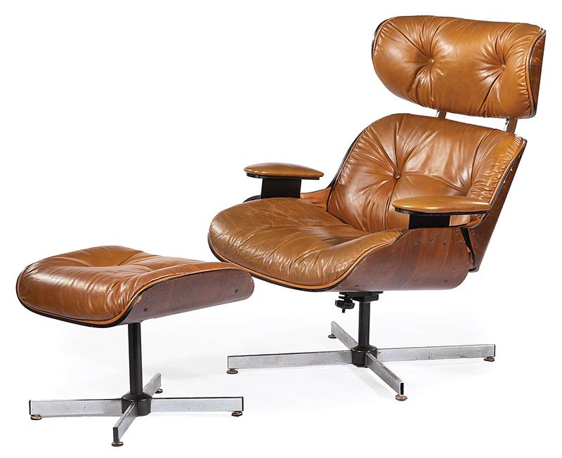 Eames-Style Lounge Chair and Ottoman (1 of 2)