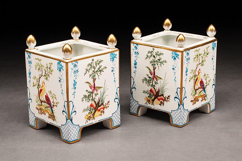 Paris Polychrome and Gilt Porcelain Cachepots (1 of 3)