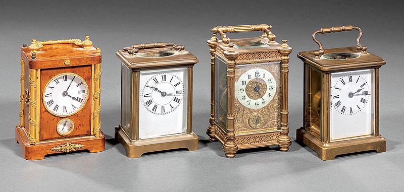Four Small Antique Carriage Clocks (1 of 1)