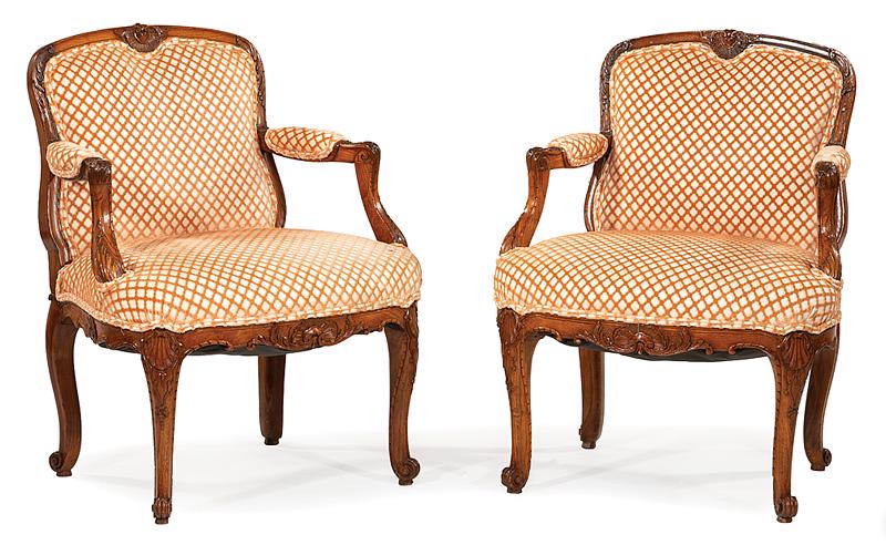 Pair of Antique Regence-Style Oak Fauteuils (1 of 2)