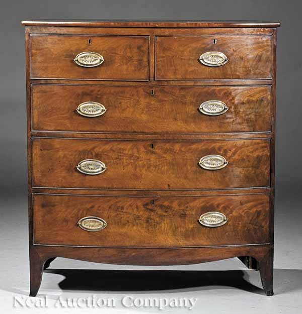 Antique Georgian-Style Mahogany Bowfront Chest