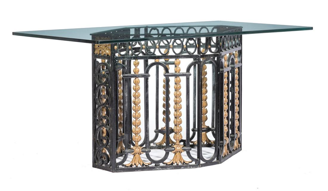 Wrought Iron and Glass Dining Table (1 of 1)