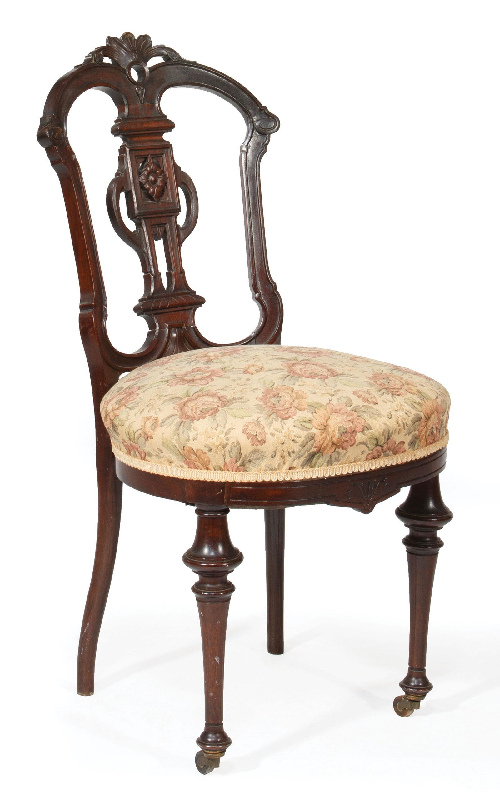 Carved Mahogany Side Chair (1 of 4)