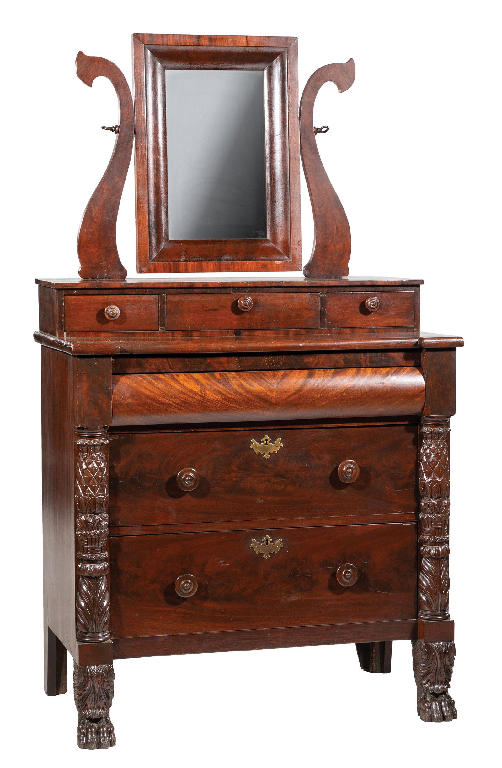 Carved Mahogany Gentleman's Dresser (1 of 4)