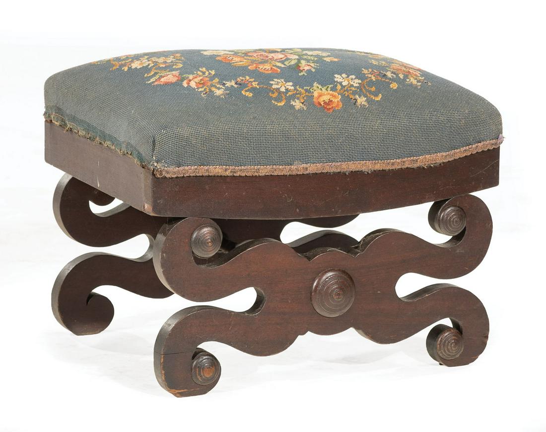 American Classical Mahogany Footstool (1 of 2)