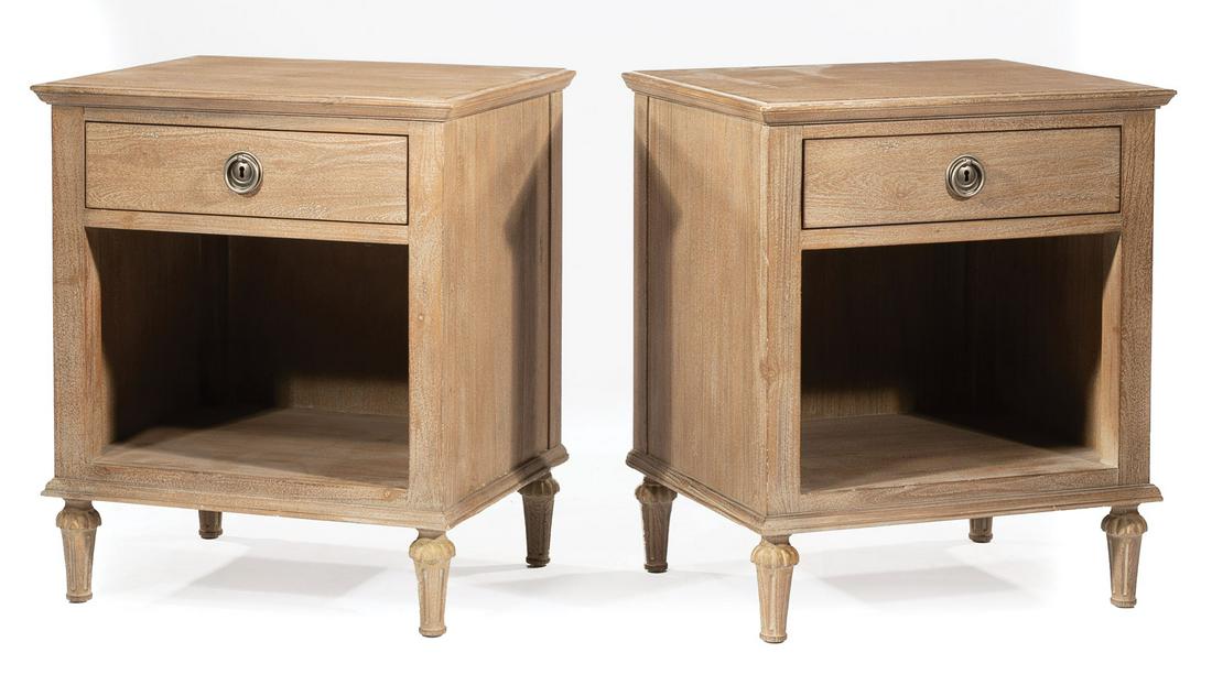 Contemporary Cerused Bedside Tables (1 of 2)