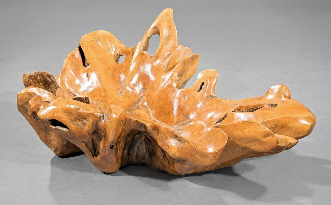 Carved and Polished Cypress Bowl (1 of 2)