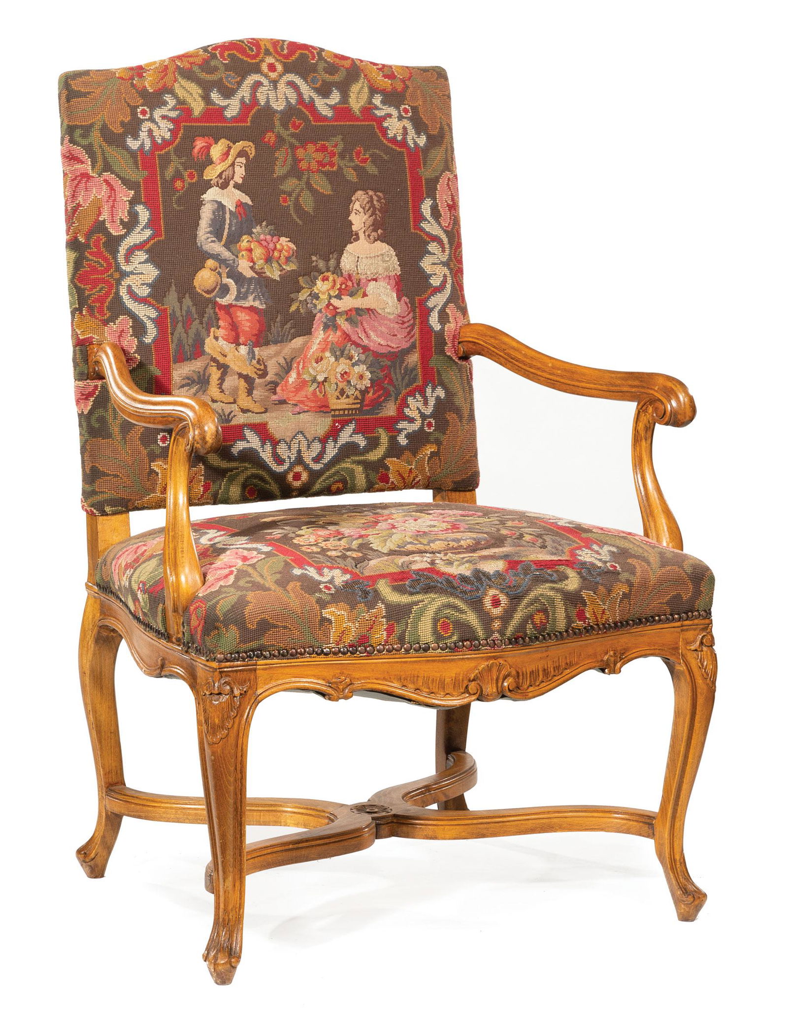 Regence-Style Needlepoint Chair (1 of 3)