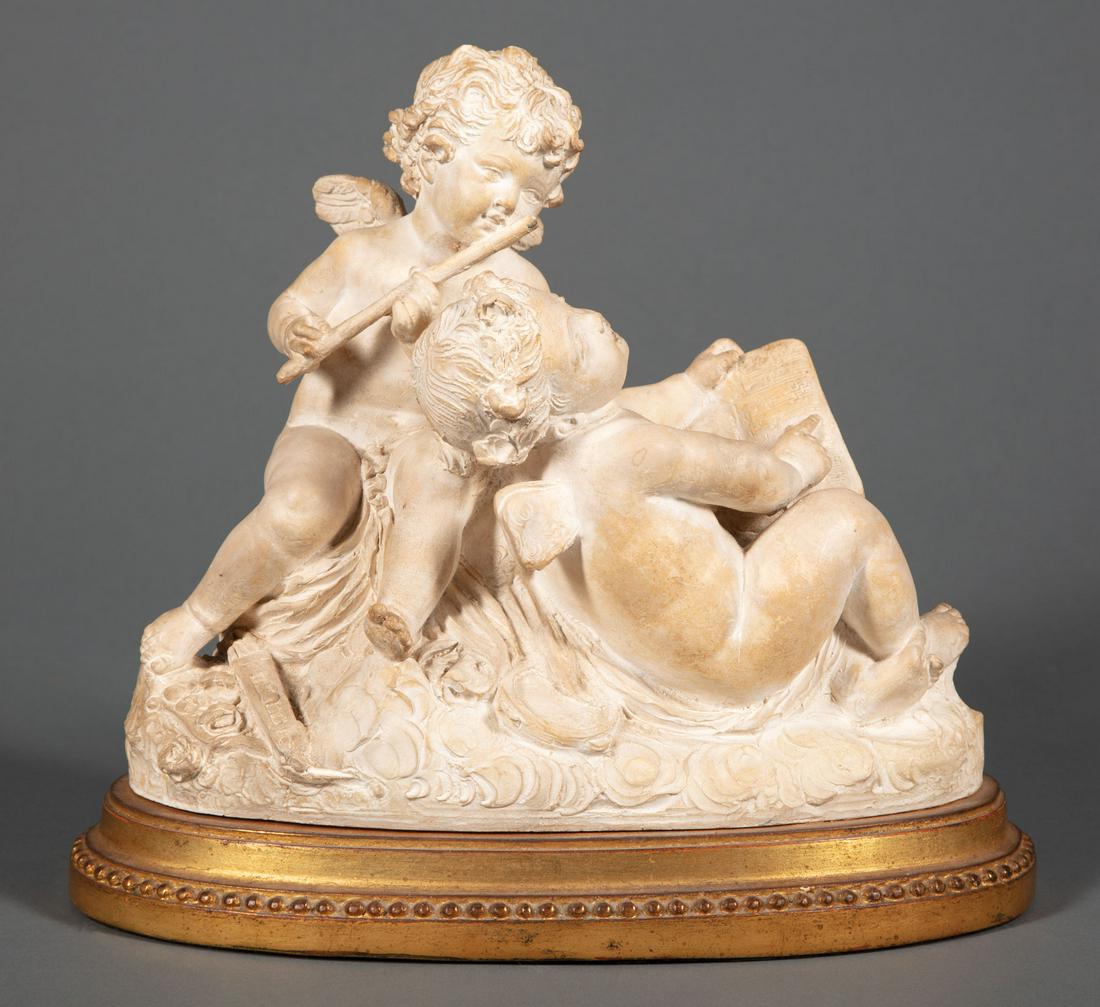 French Terracotta Figural of Musical Putti (1 of 3)