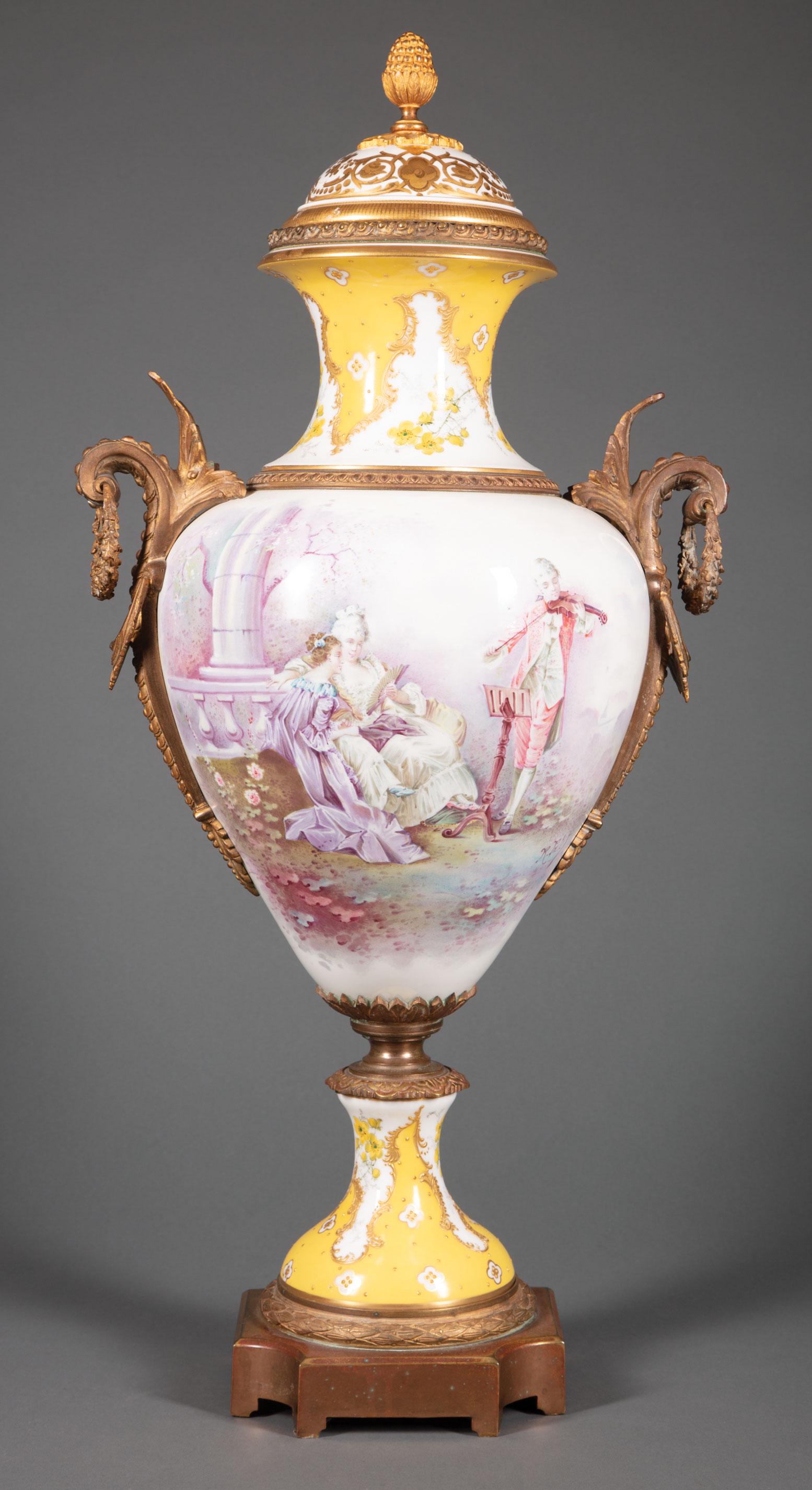 Paris Porcelain Bronze-Mounted Urn (1 of 4)