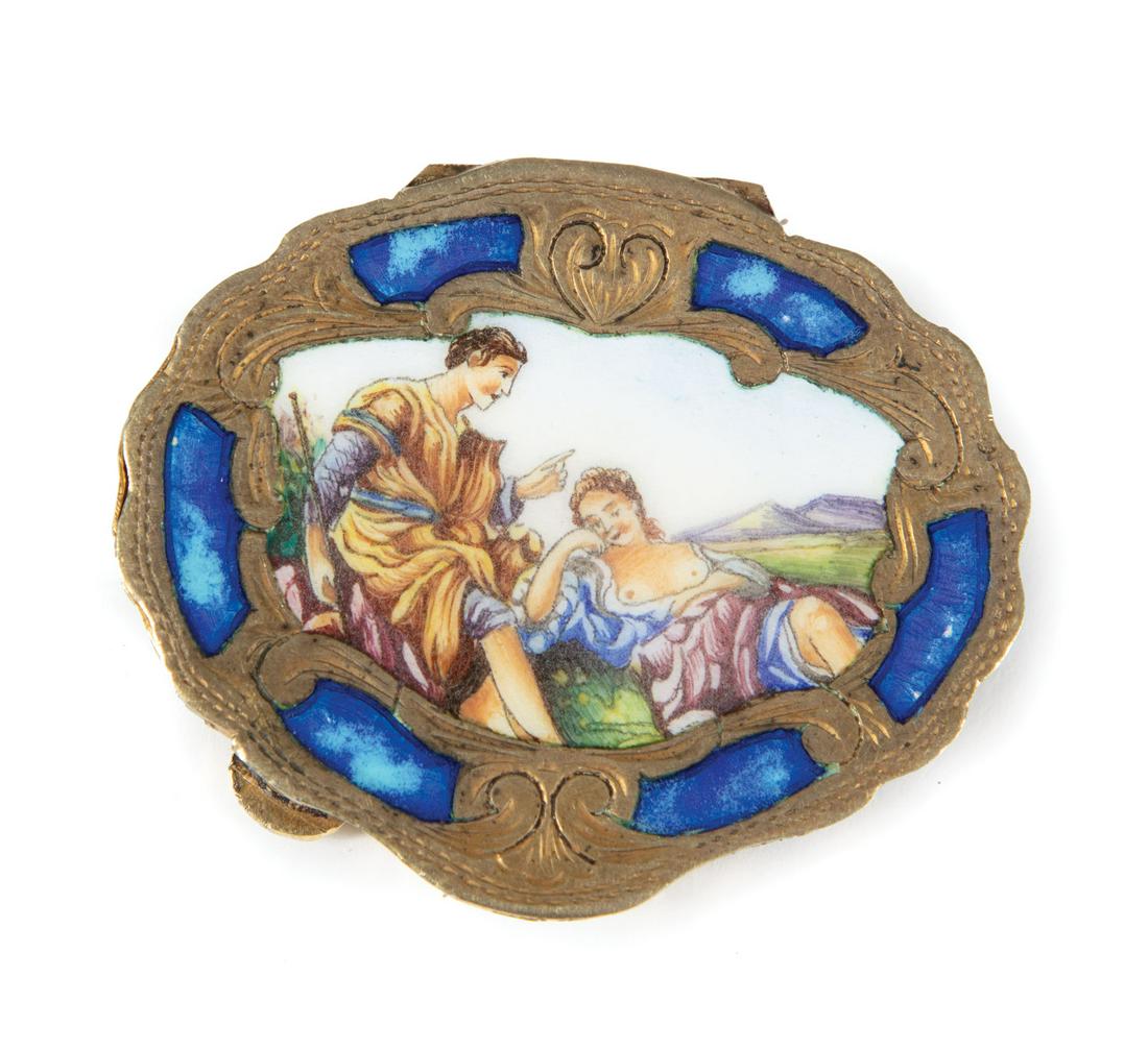 Italian Enamelm Pill Box Brooch (1 of 2)