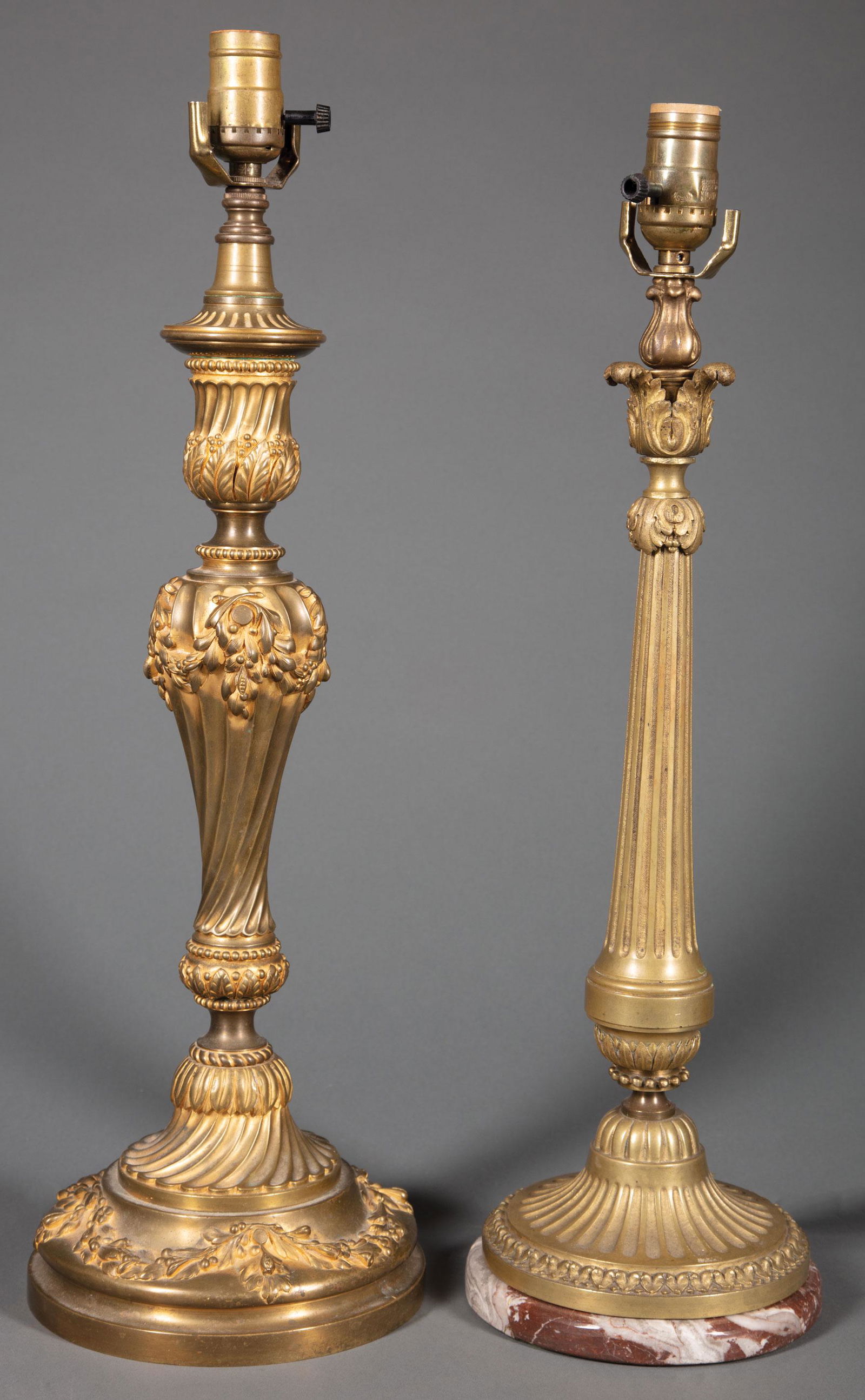 Two Antique French Bronze Candlesticks (1 of 1)