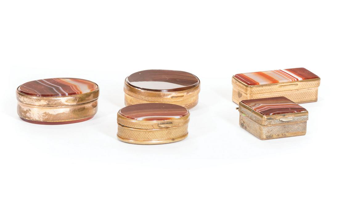 Five Continental Red Agate Boxes (1 of 1)