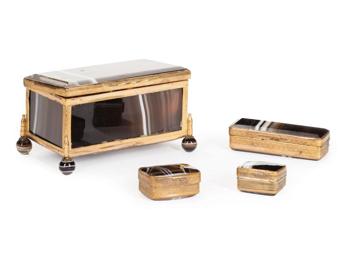 Four Continental Black Agate Boxes (1 of 1)